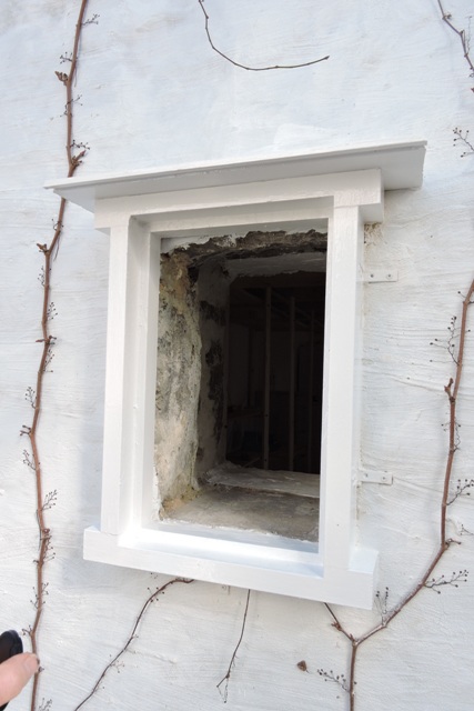 Small window frame installed